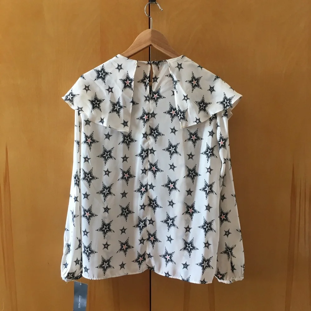 NWT - Zara Ruffled blouse with stars - Picture 5 of 10
